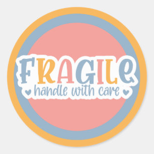 Fragile Handle With Care Classic Round Sticker
