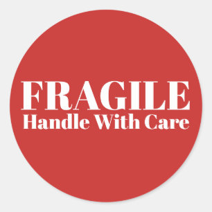 Fragile Handle With Care Classic Round Sticker
