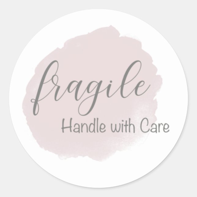 Fragile Handle with Care Classic Round Sticker (Front)