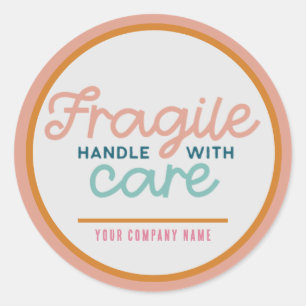 Fragile Handle With Care Custom Classic Round Sticker