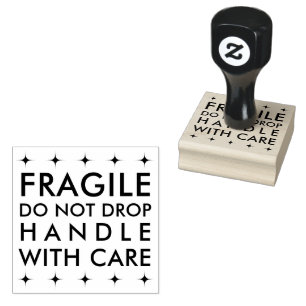 Fragile Handle with Care Custom Rubber Stamp
