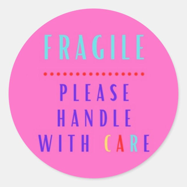 Fragile handle with care do not bend sticker (Front)