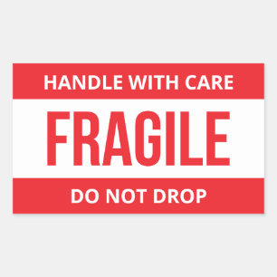 Fragile Handle With Care Do Not Drop Shipping Rectangular Sticker