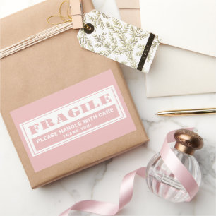 Fragile Handle With Care Mailing and Packaging Rectangular Sticker