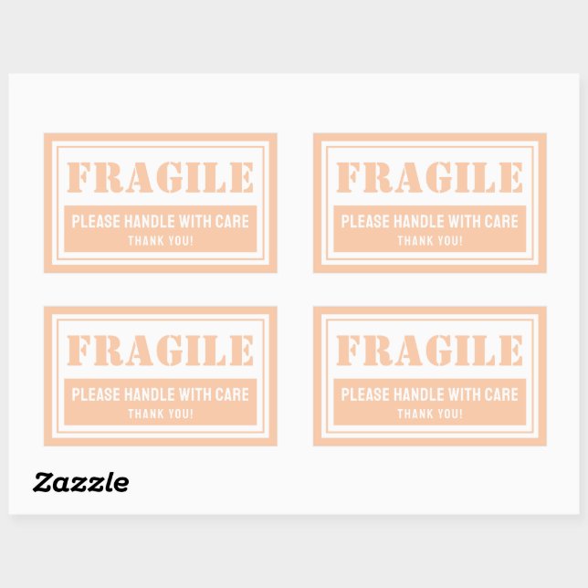Fragile Handle With Care Mailing and Packaging Rectangular Sticker (Sheet)
