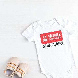 Fragile – Handle With Care – Milk Addict Baby Bodysuit