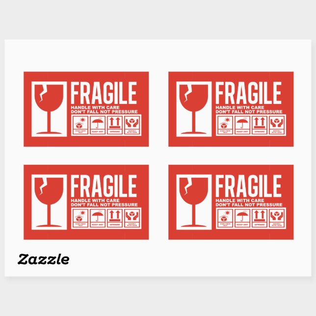 Fragile Handle With Care Rectangular Sticker (Sheet)