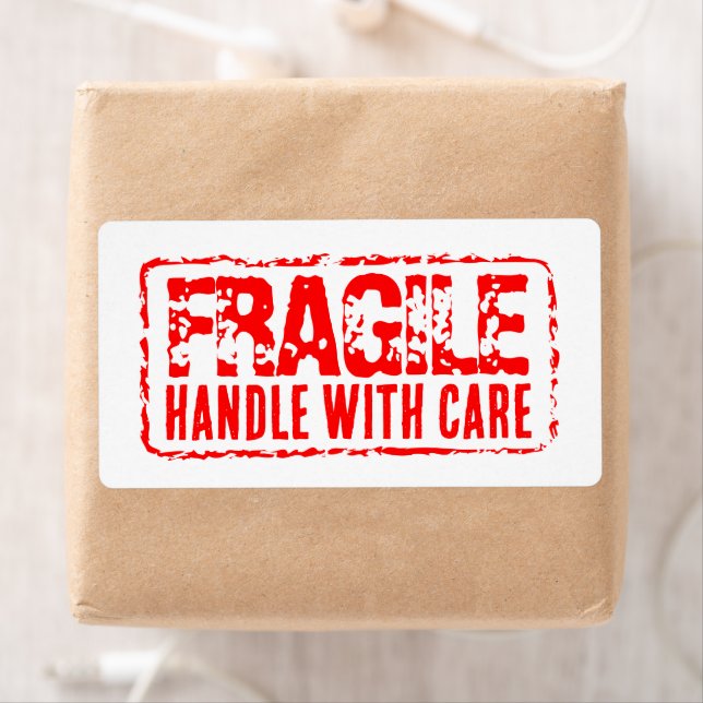 Fragile handle with care red shipping labels (Insitu)