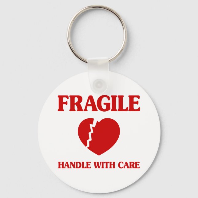 Fragile Heart Handle With Care Key Ring (Front)