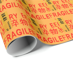 FRAGILE Markings in Chinese and English Wrapping Paper