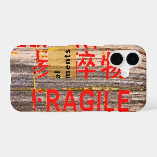 FRAGILE Markings - Torn Peeled - Wood Texture Case (Back (Horizontal))