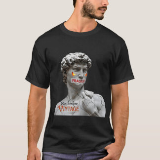 Fragile Meme Art – Cracked David Statue Parody T-Shirt