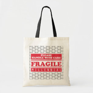 Fragile Millennial, Handle With Care Bubble Wrap Tote Bag