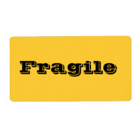 Fragile Moving Labels in Yellow Orange
