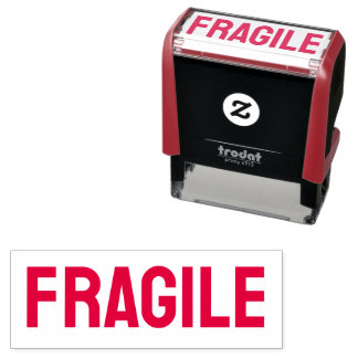 FRAGILE Red Self-Inking Rubber Stamp