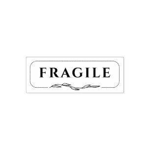 FRAGILE Shipping Mailing Moving Botanical Frame Self-inking Stamp
