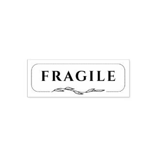 FRAGILE Shipping Mailing Moving Botanical Frame Self-inking Stamp