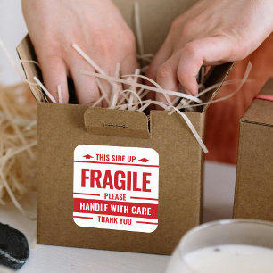 Fragile Small Red Label Shipping Warning Sticker