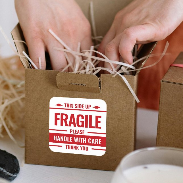 Fragile Small Red Label Shipping Warning Sticker (Creator Uploaded)
