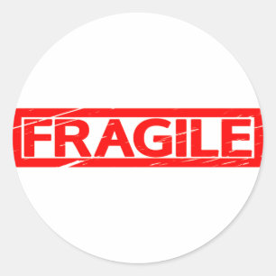Fragile Stamp Classic Round Sticker