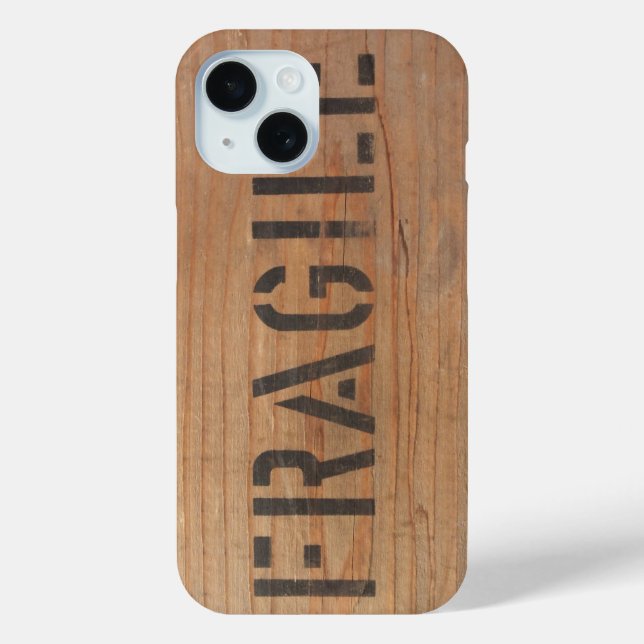 Fragile Stamped on Wood Case-Mate iPhone Case (Back)