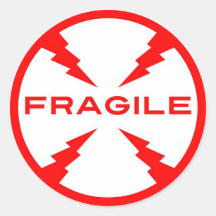 Fragile Symbol Round Stickers