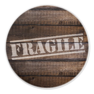 Fragile wood crate vintage ceramic knob