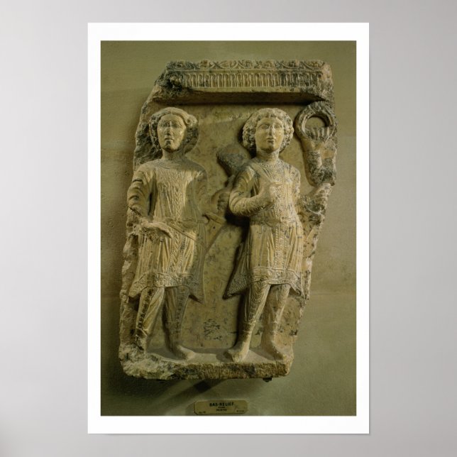 Fragment of a bas-relief plaque depicting two sold poster (Front)