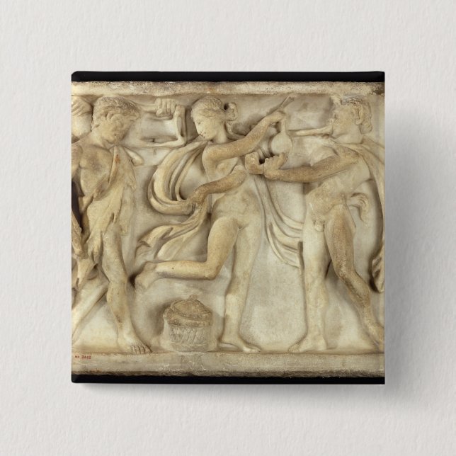 Fragment of a sarcophagus 15 cm square badge (Front)