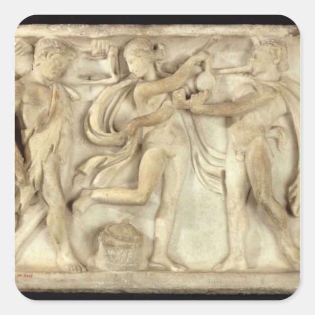 Fragment of a sarcophagus square sticker (Front)