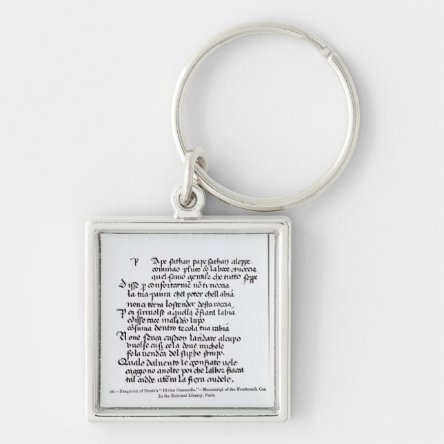 Fragment of Dante's  'Divina Commedia' Key Ring (Front)