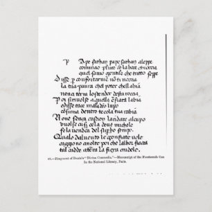 Fragment of Dante's 'Divina Commedia' Postcard