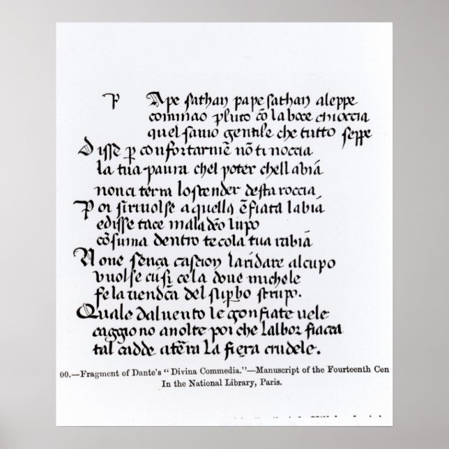 Fragment of Dante's  'Divina Commedia' Poster (Front)