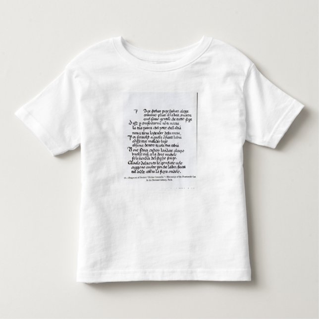 Fragment of Dante's  'Divina Commedia' Toddler T-Shirt (Front)