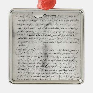 Fragment of letter written by Christopher Metal Ornament