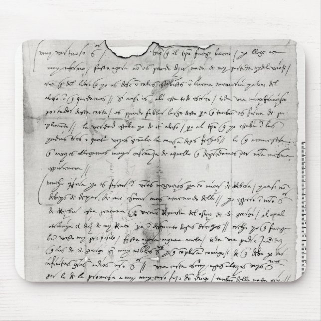 Fragment of letter written by Christopher Mouse Pad (Front)