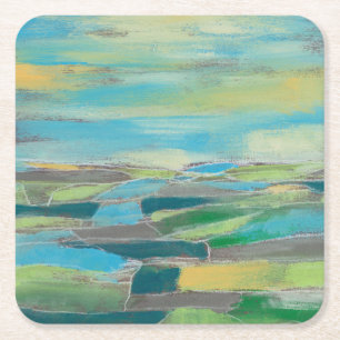 Fragmented Field I Square Paper Coaster