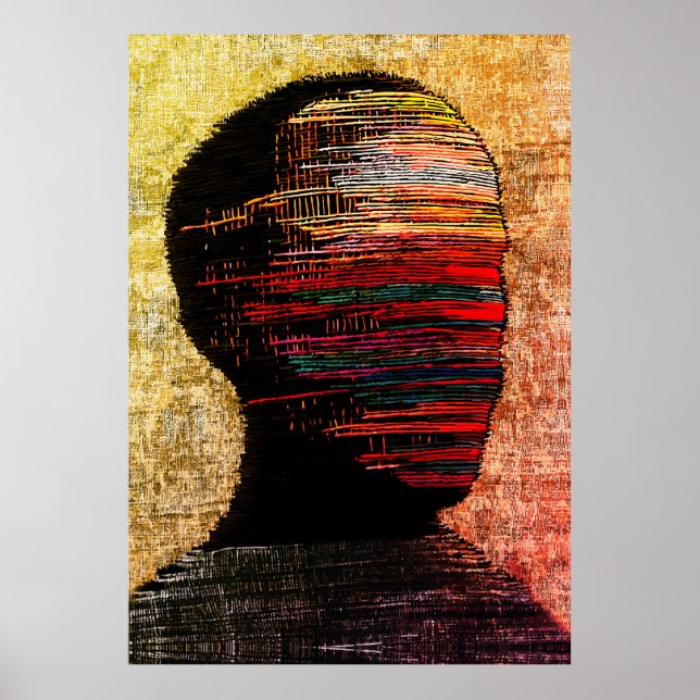 Fragmented Identity – Colourful Abstract Thread Ar Poster (Front)