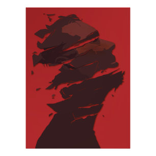 Fragmented Identity in Shades of Red Photo Print