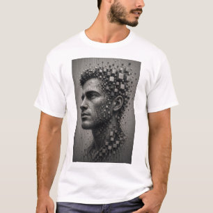 Fragmented Mind Abstract 3D Micro Mosaic Male T-Shirt