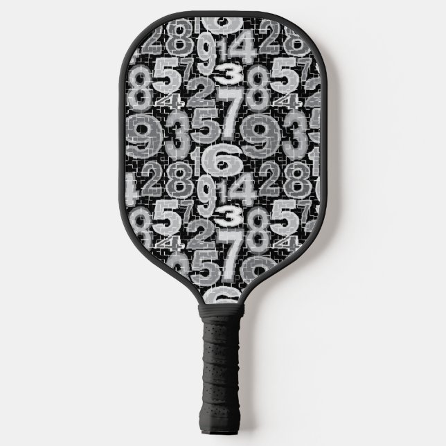 Fragmented Number Pattern  Pickleball Paddle (Back)