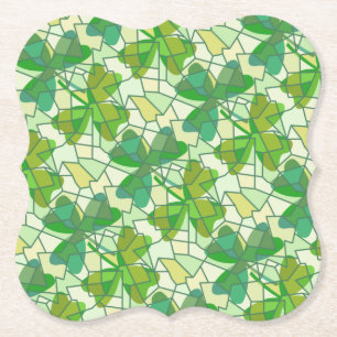 Fragmented Shamrocks Paper Coaster