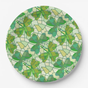Fragmented Shamrocks  Paper Plate