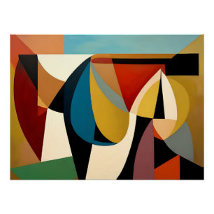 Fragmented Surreal Cubism Poster