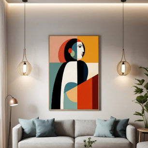 Fragmented Woman: The Cubist Essence Poster