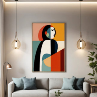 Fragmented Woman: The Cubist Essence Poster