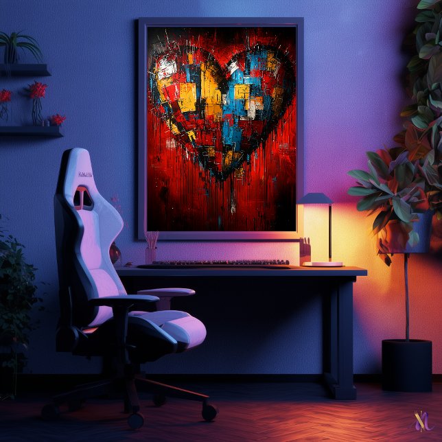 Fragments of Love Contemporary Expressionist Heart Poster (Creator Uploaded)