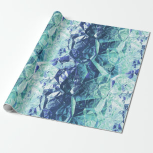 fragments of memories, in blue and green : wrapping paper
