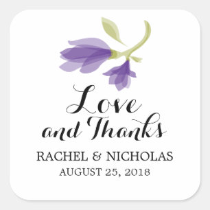 Fragrant Freesia Petals Favour Thank You Square Sticker
