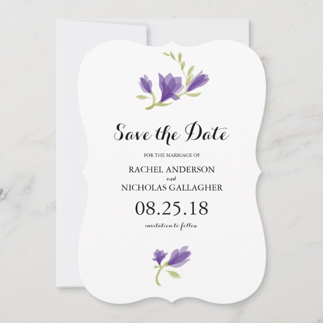 Fragrant Freesia Petals | Save the Date (Front)